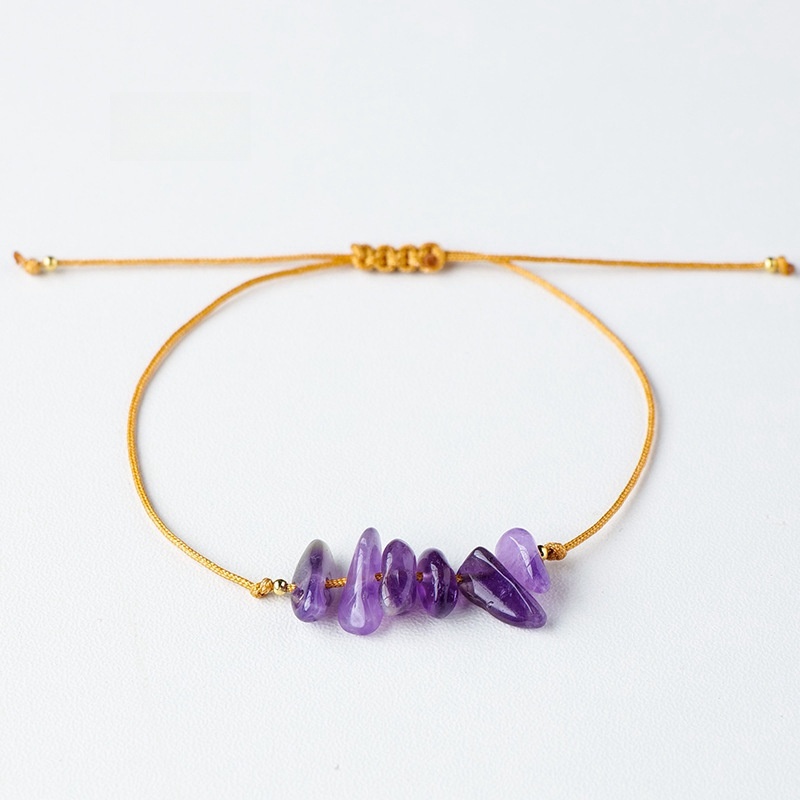 Wax thread hand-woven irregular gravel raw stone bracelet