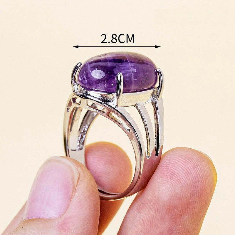Natural crystal jade oval ring