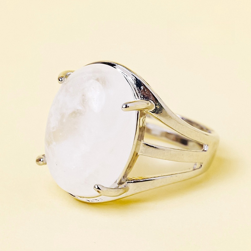 Natural crystal jade oval ring