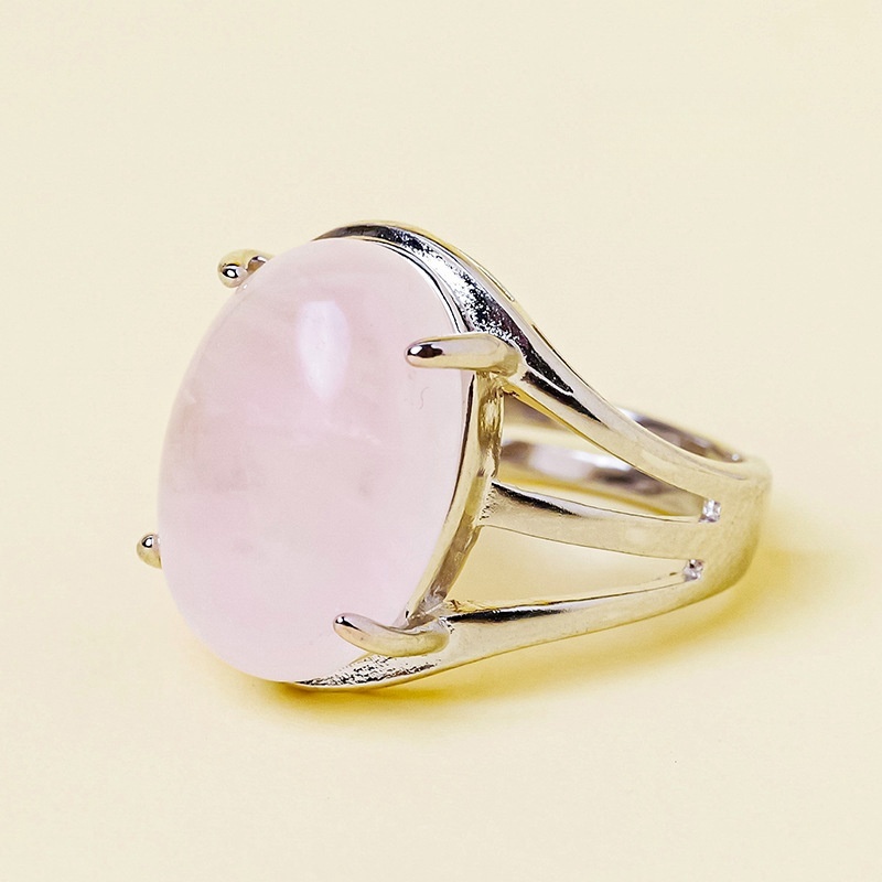 Natural crystal jade oval ring