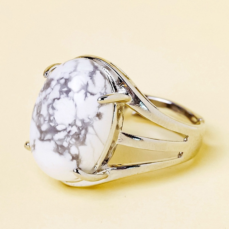 Natural crystal jade oval ring