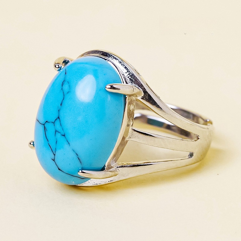 Natural crystal jade oval ring