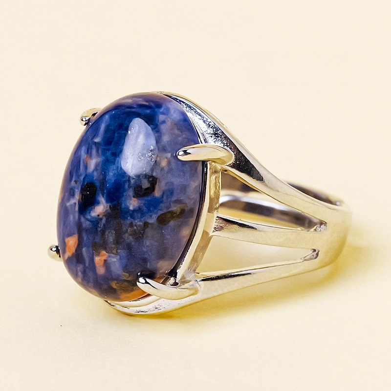 Natural crystal jade oval ring