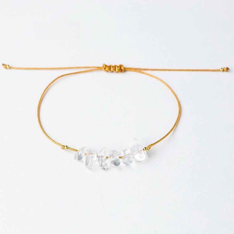 Wax thread hand-woven irregular gravel raw stone bracelet