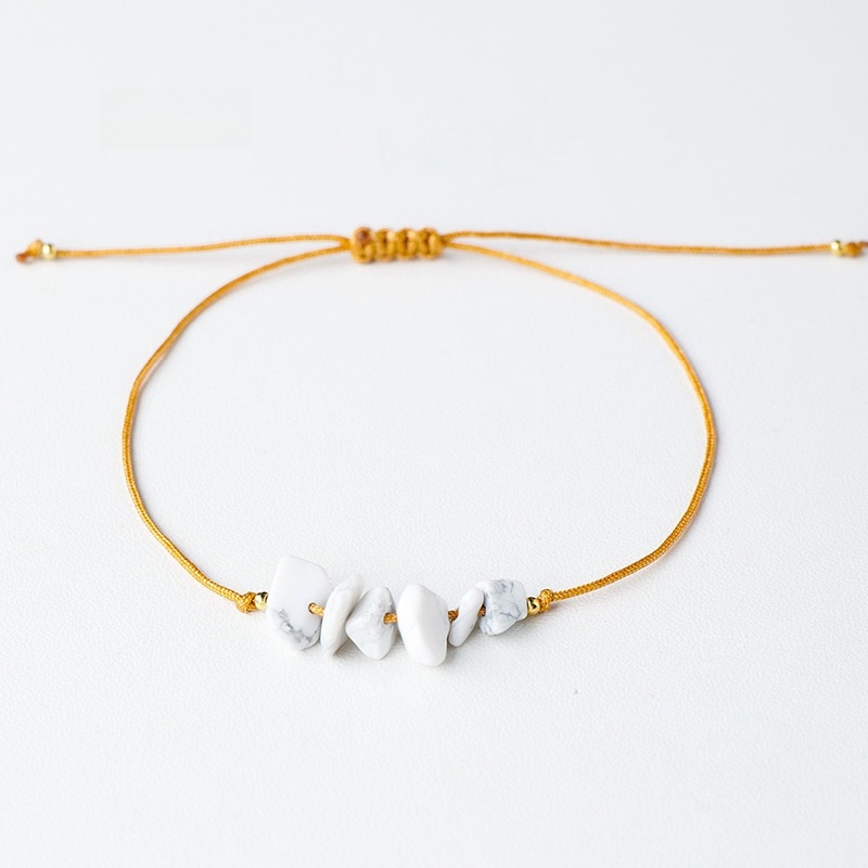 Wax thread hand-woven irregular gravel raw stone bracelet