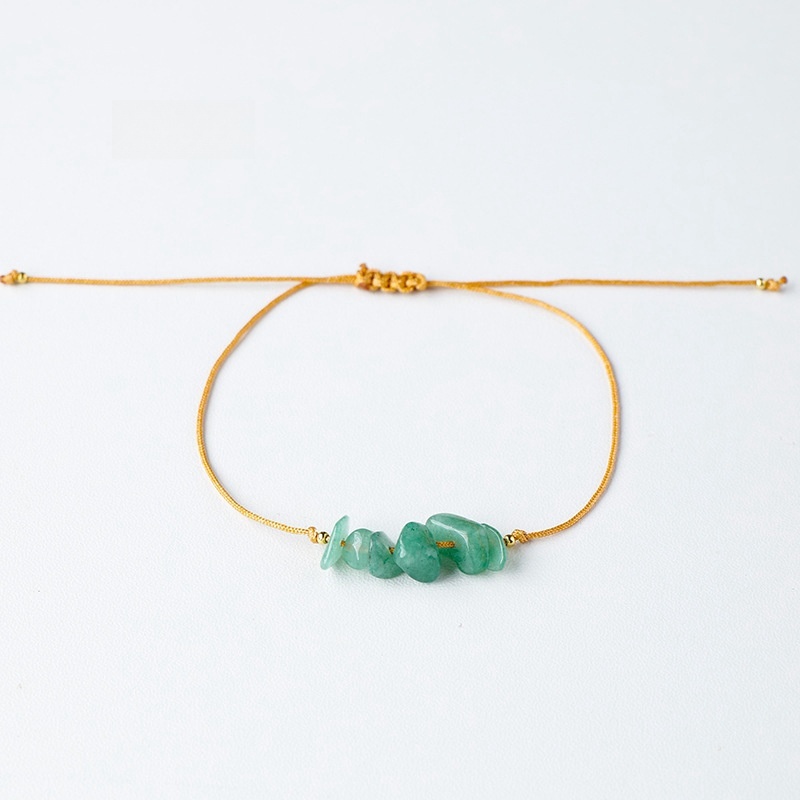 Wax thread hand-woven irregular gravel raw stone bracelet