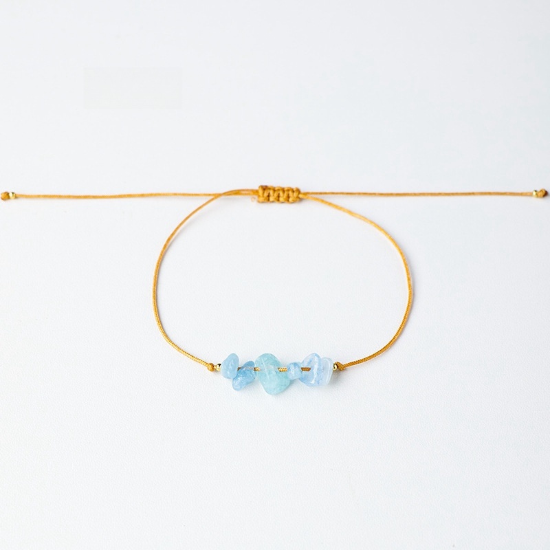 Wax thread hand-woven irregular gravel raw stone bracelet
