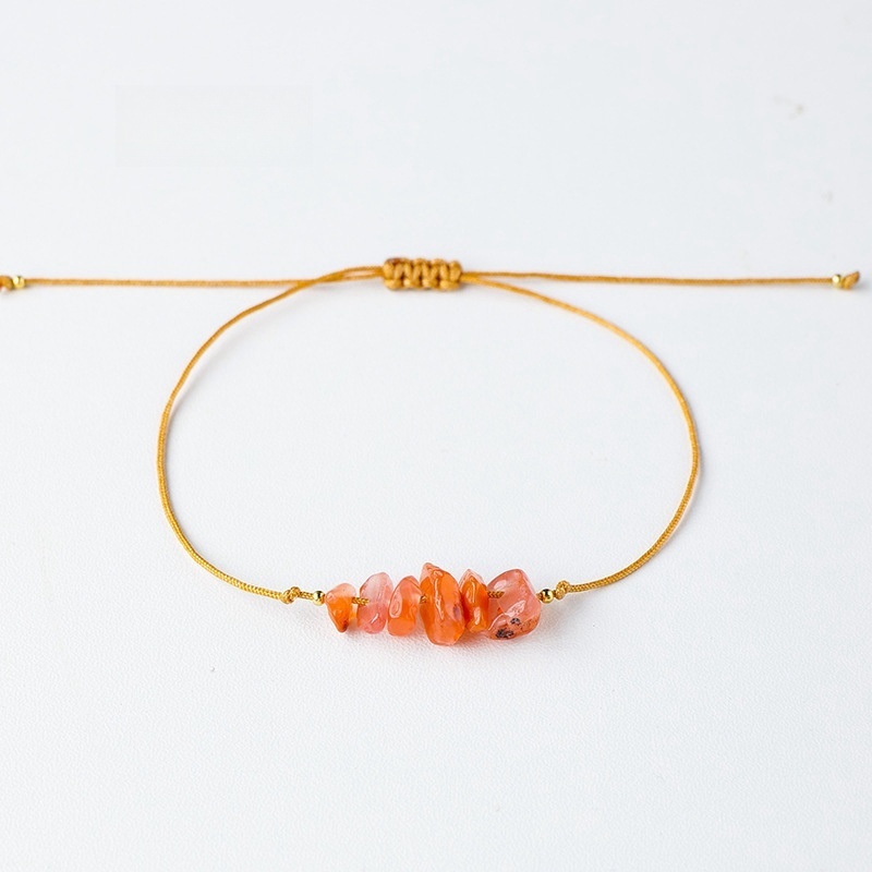 Wax thread hand-woven irregular gravel raw stone bracelet