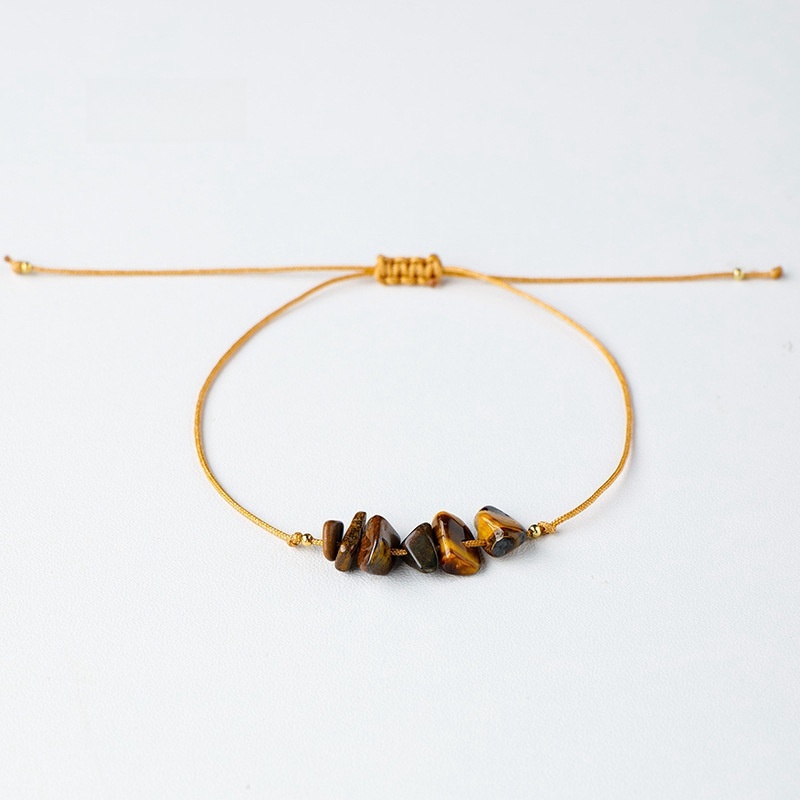 Wax thread hand-woven irregular gravel raw stone bracelet