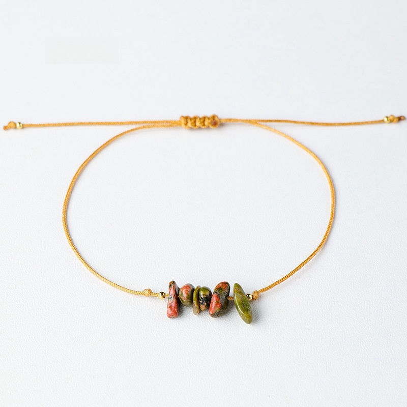 Wax thread hand-woven irregular gravel raw stone bracelet