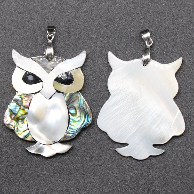 Animal Pendantl shell owl abalone shell white shell stitching various animal pendant items