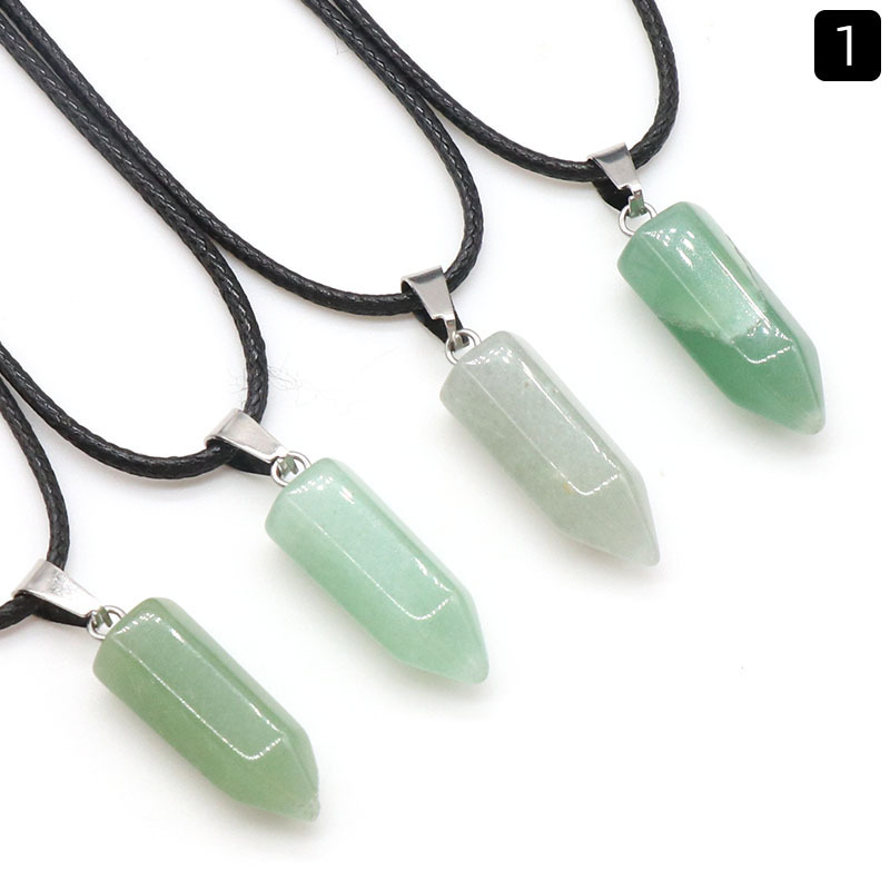 Natural crystal agate stone bullet hexagonal column pendant batch