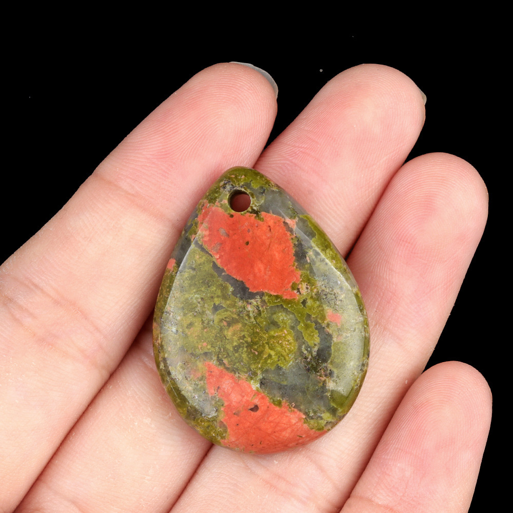25x33 water drop natural crystal agate stone pendant amethyst rose quartz diy jewelry pendant material