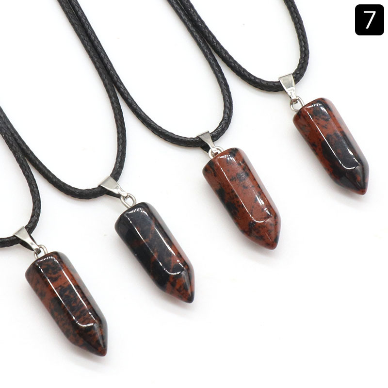 Natural crystal agate stone bullet hexagonal column pendant batch