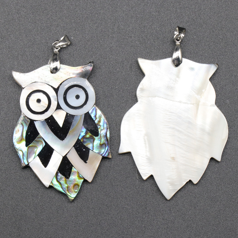 Animal Pendantl shell owl abalone shell white shell stitching various animal pendant items