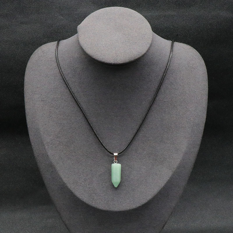 Natural crystal agate stone bullet hexagonal column pendant batch