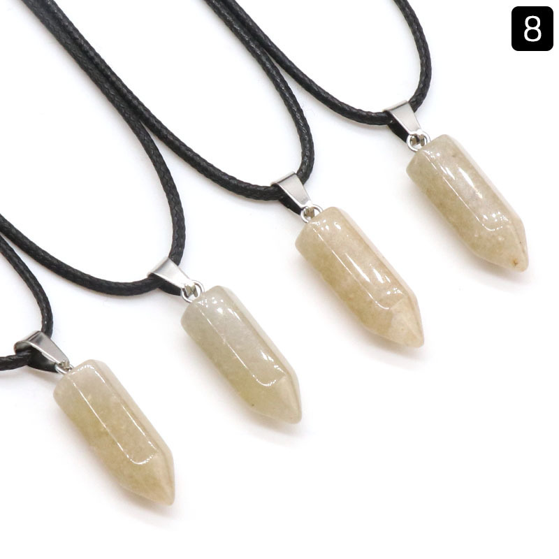 Natural crystal agate stone bullet hexagonal column pendant batch