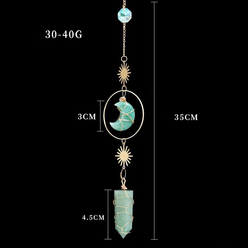 Natural crystal column crystal moon wind chime pendant