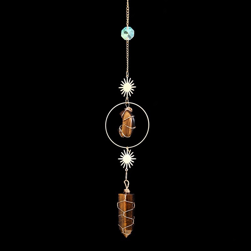 Natural crystal column crystal moon wind chime pendant