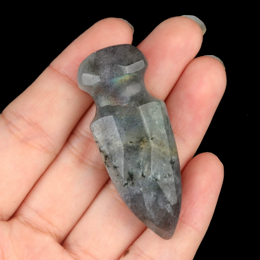 50mm dagger natural amethyst carved dagger model tiger eye stone ornament for play