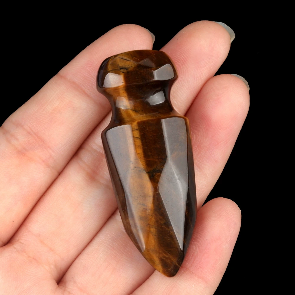 50mm dagger natural amethyst carved dagger model tiger eye stone ornament for play