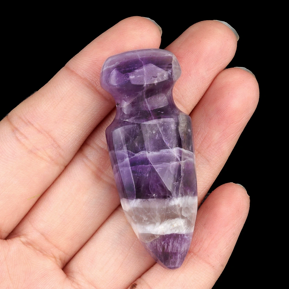 50mm dagger natural amethyst carved dagger model tiger eye stone ornament for play