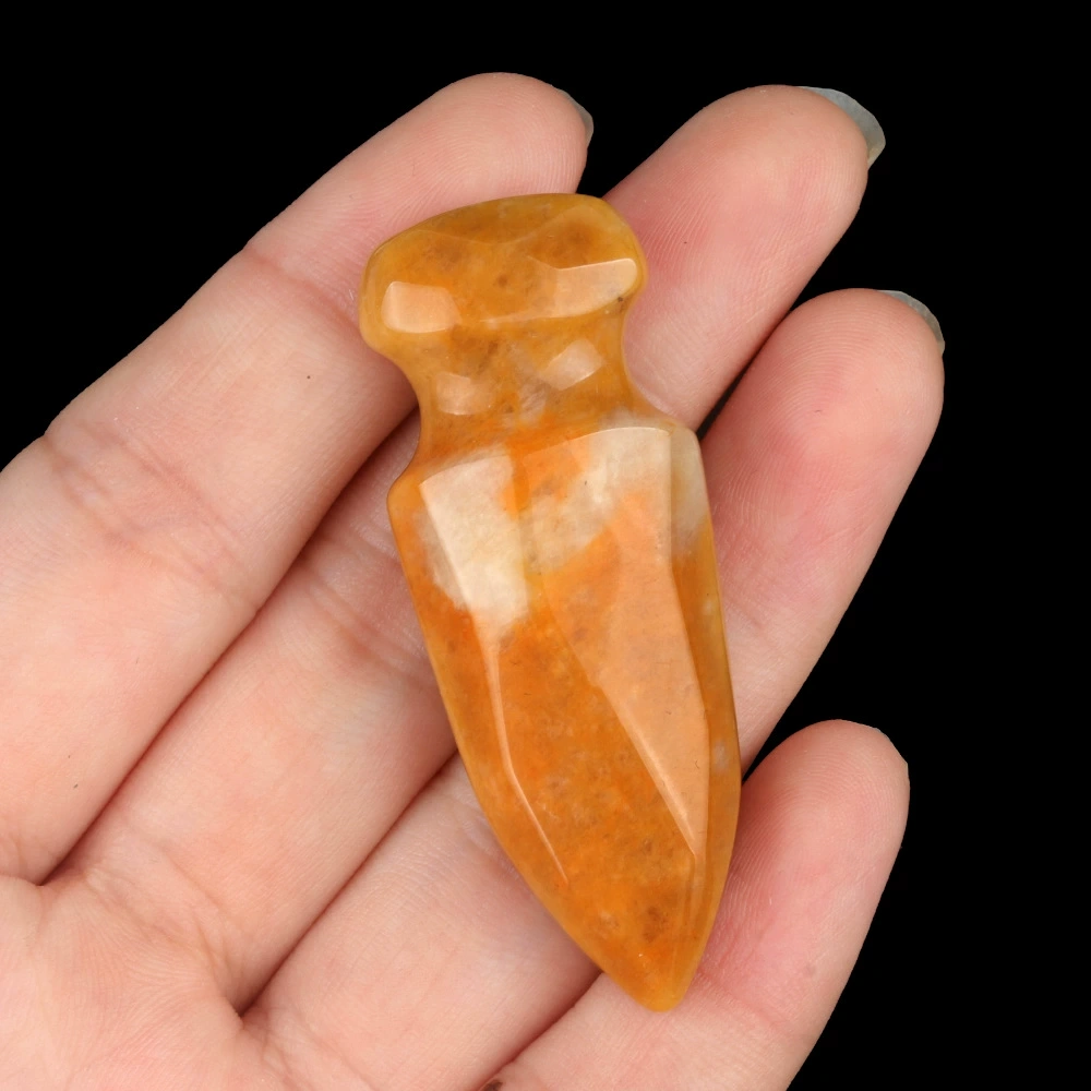 50mm dagger natural amethyst carved dagger model tiger eye stone ornament for play