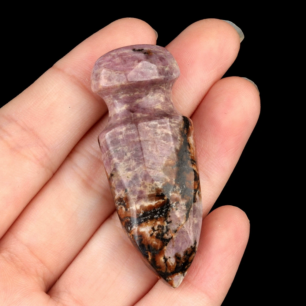 50mm dagger natural amethyst carved dagger model tiger eye stone ornament for play