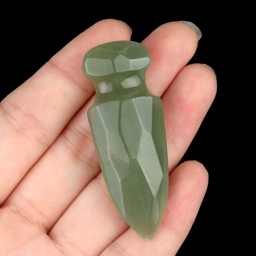 50mm dagger natural amethyst carved dagger model tiger eye stone ornament for play