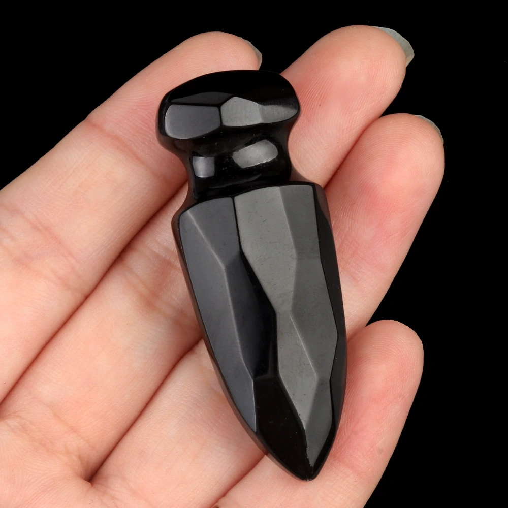 50mm dagger natural amethyst carved dagger model tiger eye stone ornament for play