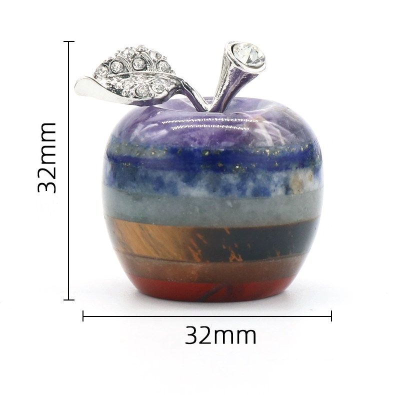 Natural crystal colorful apple ornaments 32mm splicing technology Christmas gifts Ping An home accessories
