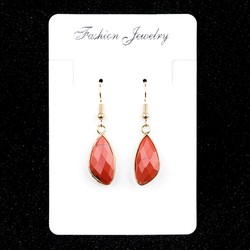 11x21mm amethyst rose quartz copper edged shaped drop earrings
