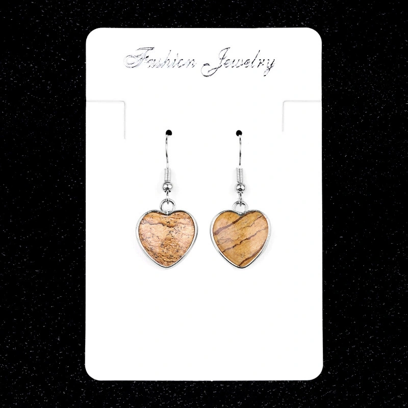 Amethyst agate stone love earrings gemstone earrings light luxury