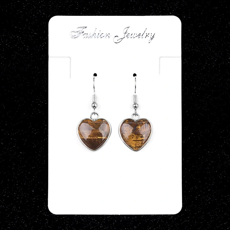 Amethyst agate stone love earrings gemstone earrings light luxury