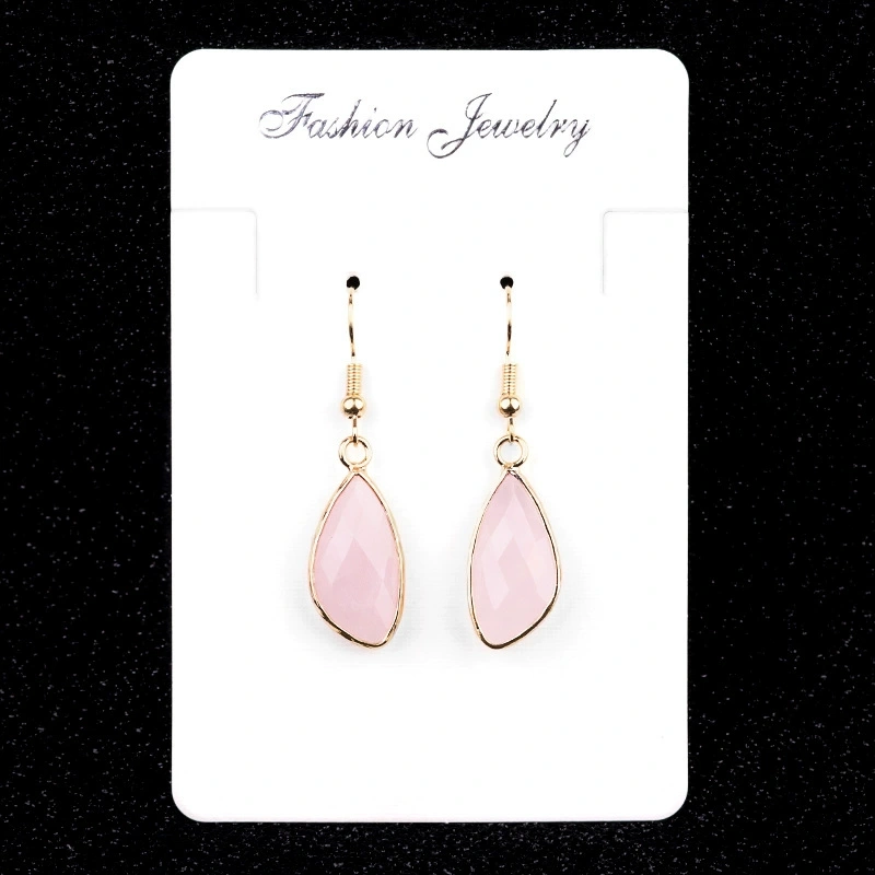 11x21mm amethyst rose quartz copper edged shaped drop earrings