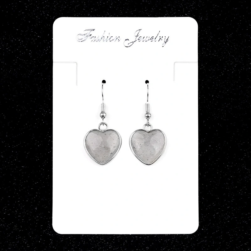Amethyst agate stone love earrings gemstone earrings light luxury
