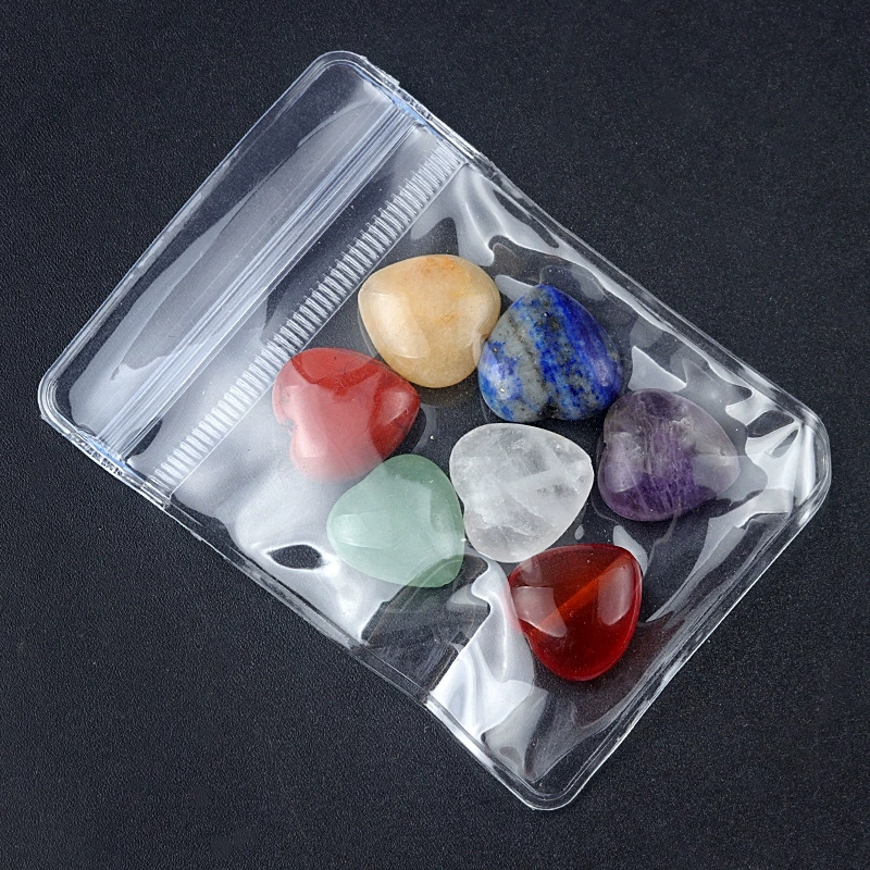 7 pieces in a pack 14mm seven-vein stone love beads diy chakra crystal necklace bracelet heart-shaped jewelry