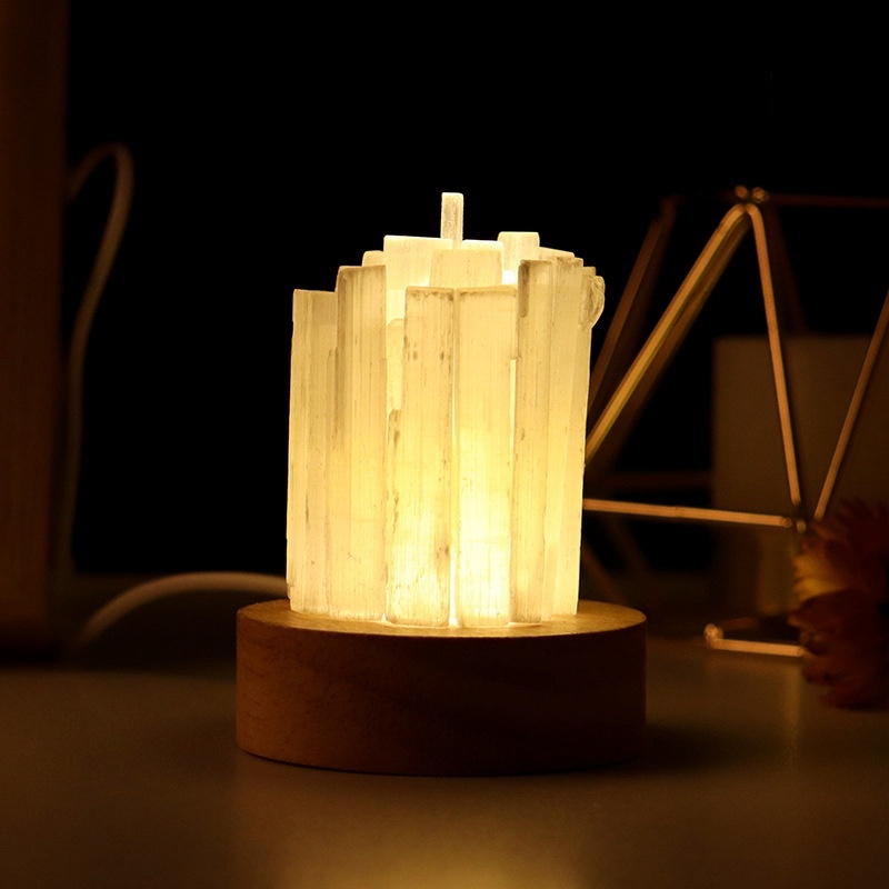 Natural crystal plaster night light ornaments eye protection low light bedroom bedside lamp