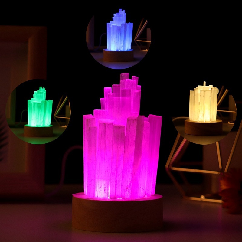 Natural crystal plaster night light ornaments eye protection low light bedroom bedside lamp