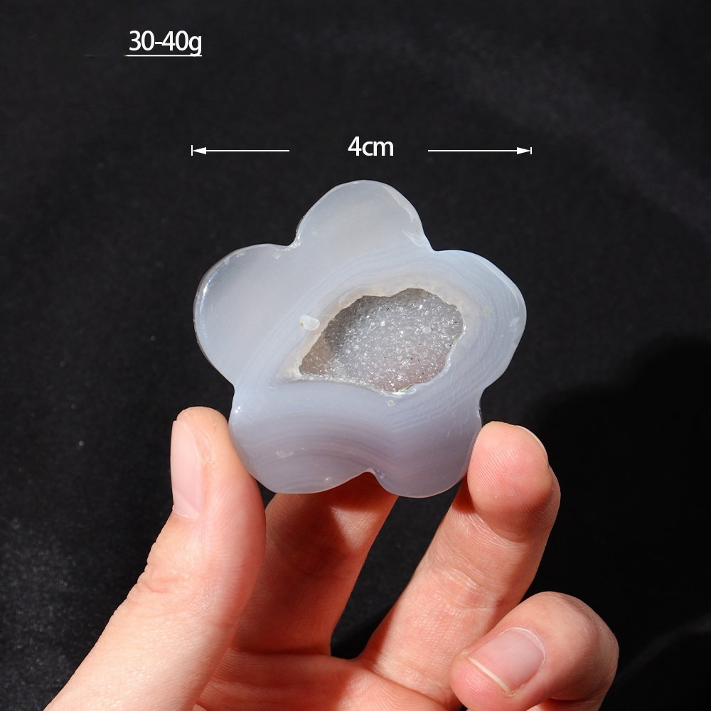 Natural crystal agate geode mineral specimen plum blossom shaped agate