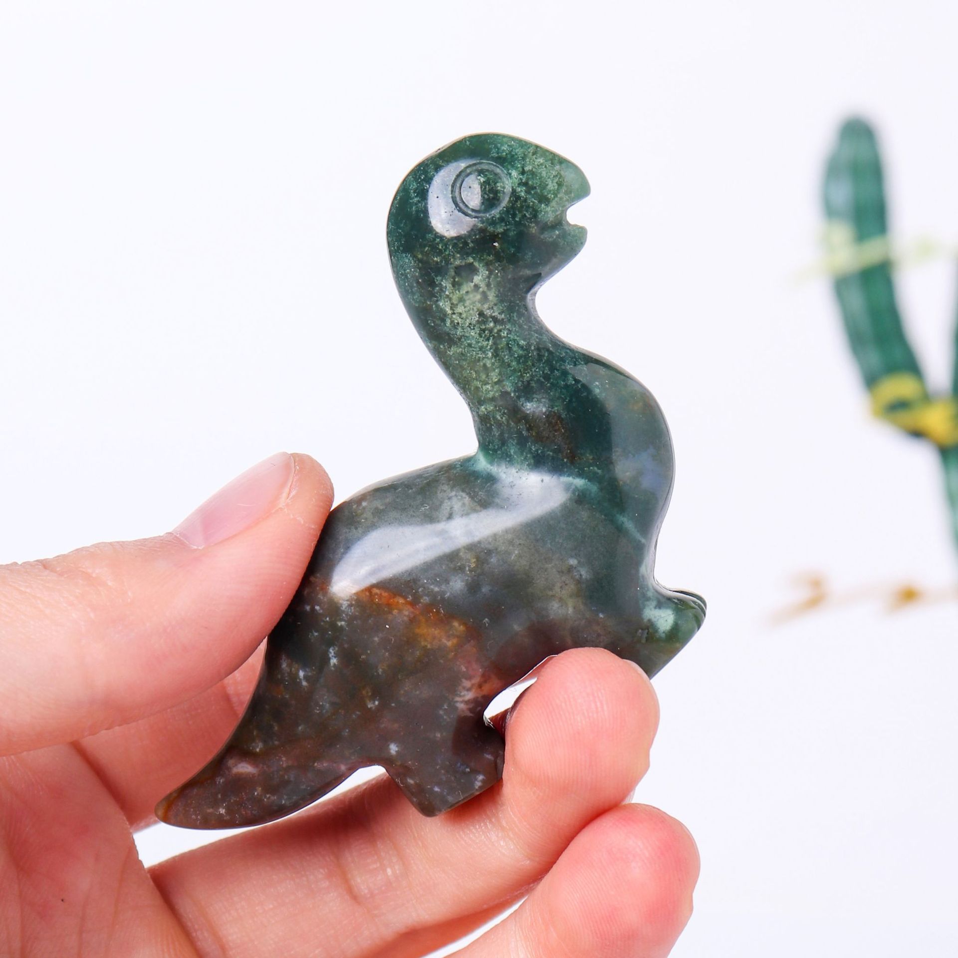 Natural crystal ocean jasper dinosaur hand-carved decorative ornaments