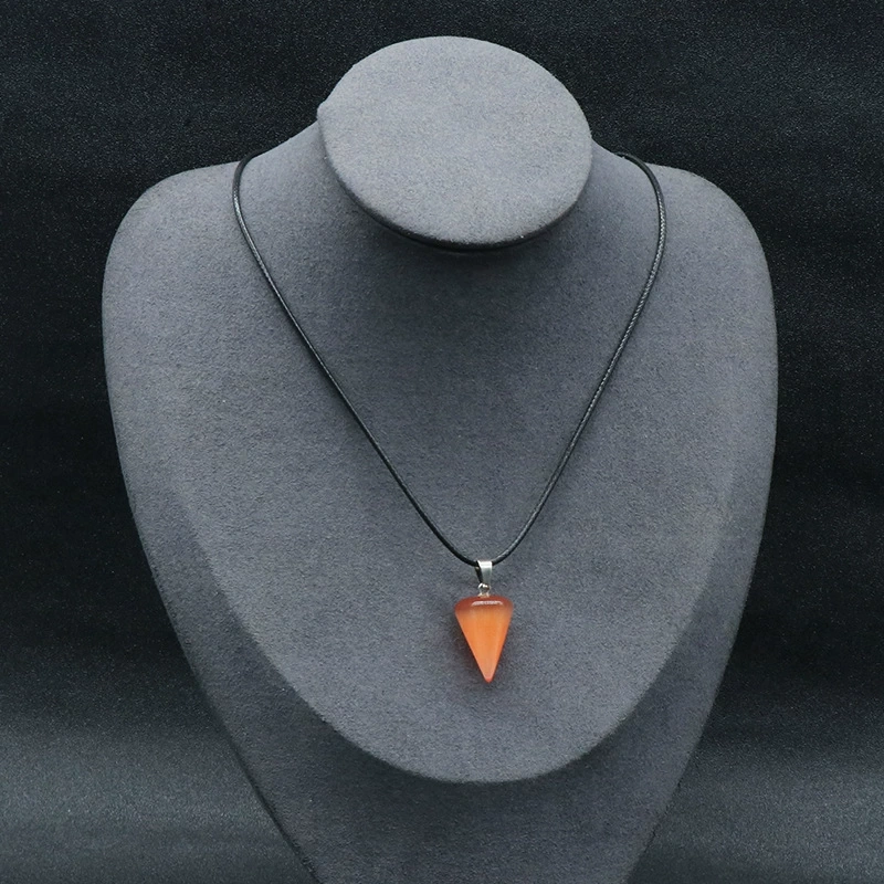 Colorful Cat's Eye Hexagonal Cone Necklace Pendant