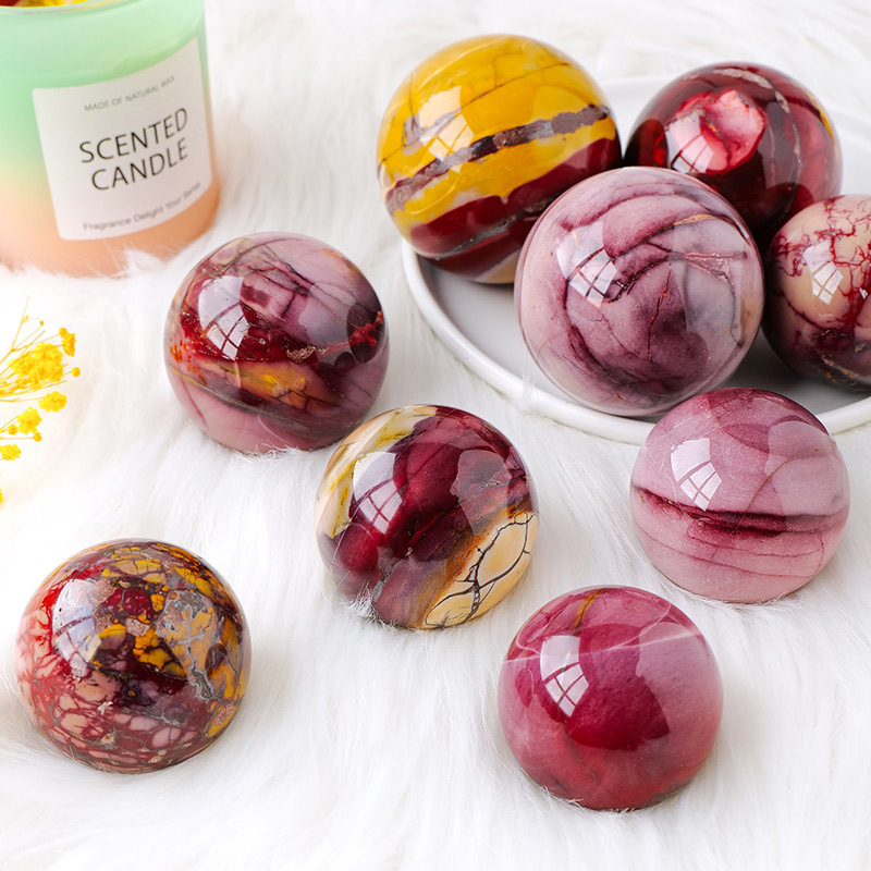 Natural crystal egg yolk stone crystal ball crystal raw stone ornaments