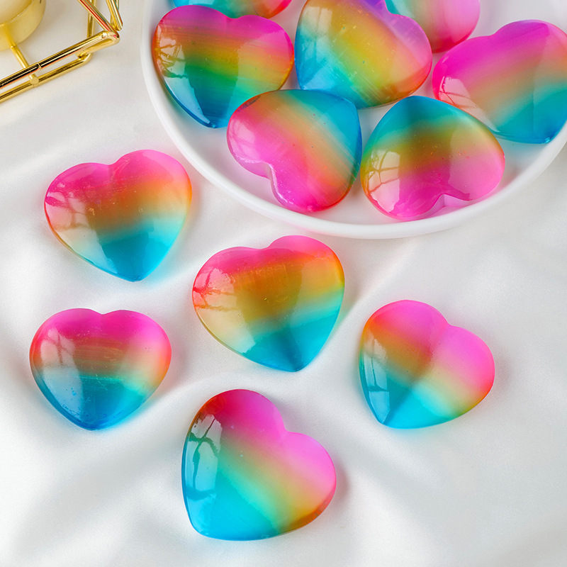 Natural crystal electroplated plaster colorful love ornaments
