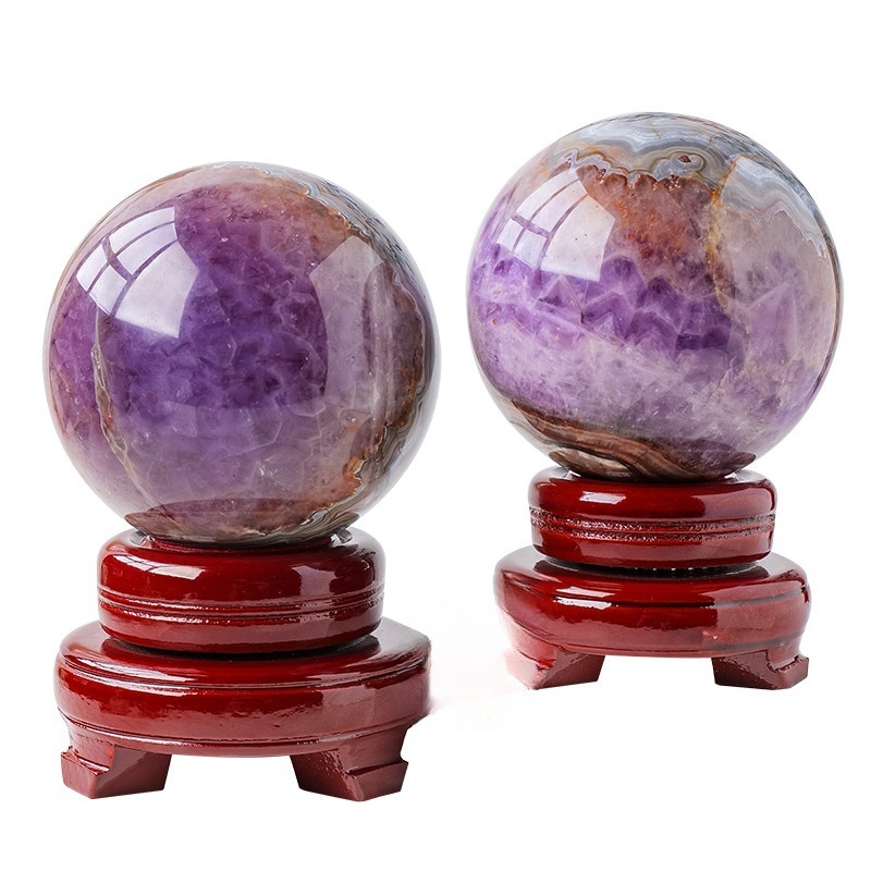 Natural Dream amethyst ball ornaments crystal raw stone polished