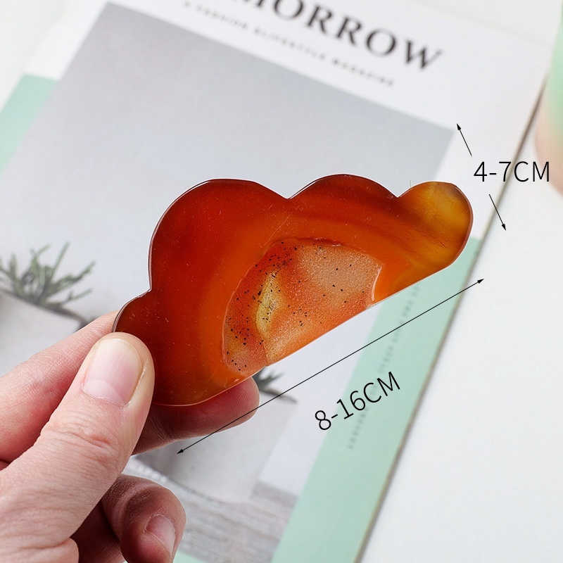 Natural crystal red agate cloud ornaments agate crystal cave three-dimensional viewing stone