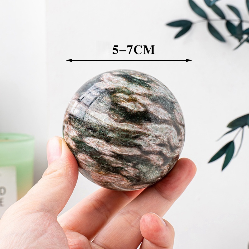 Natural crystal powder purple mica crystal ball ornaments original stone polished