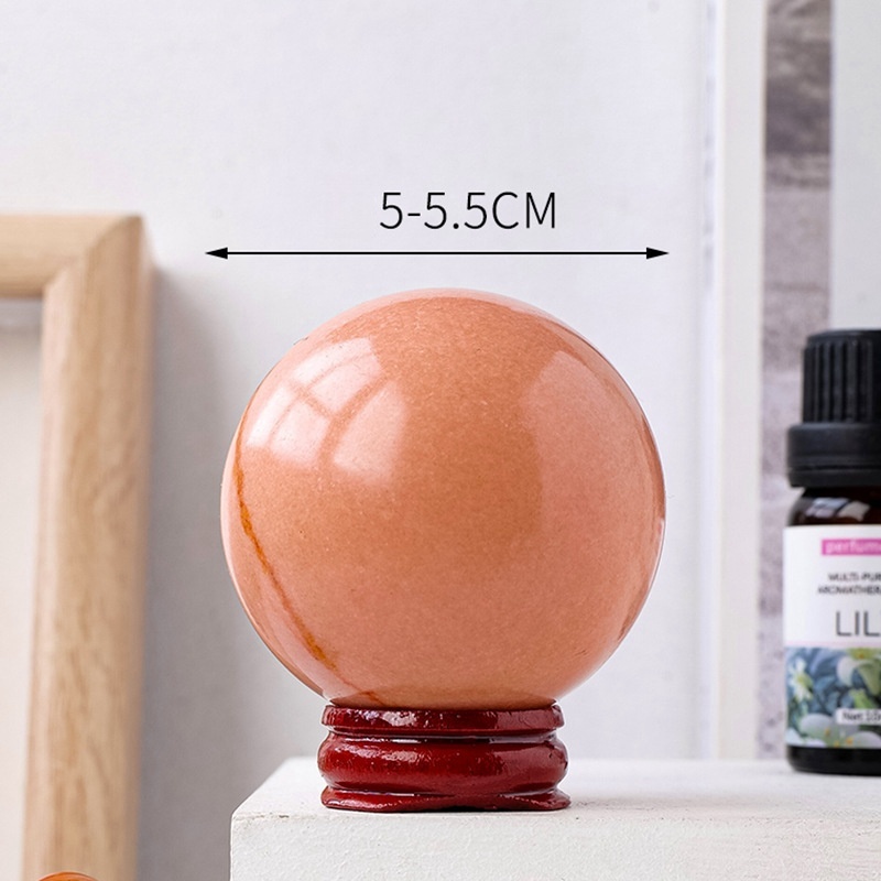 Natural rouge jade crystal ball crystal raw stone polishing