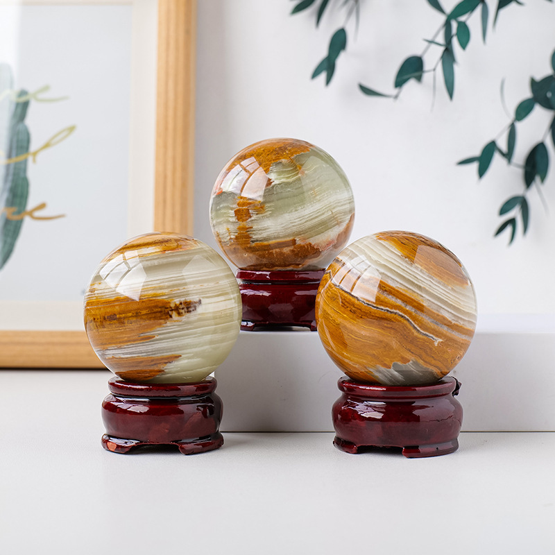 Natural Afghan jade crystal ball, rough stone polished