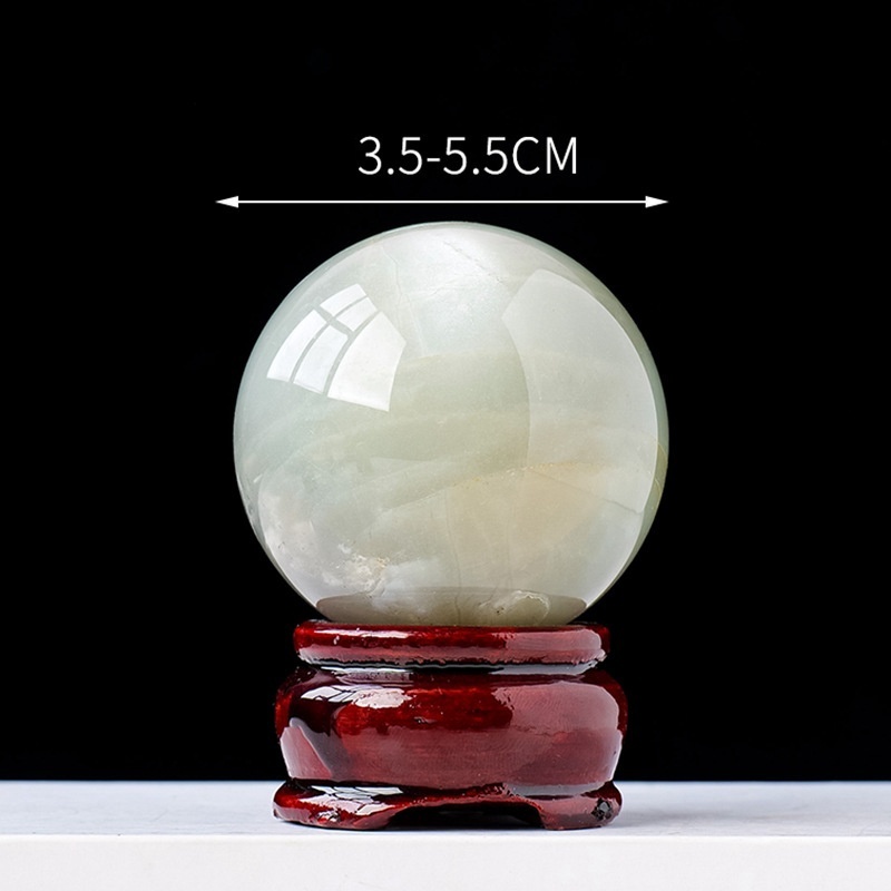Natural crystal green moonstone ball crystal rough stone polishing